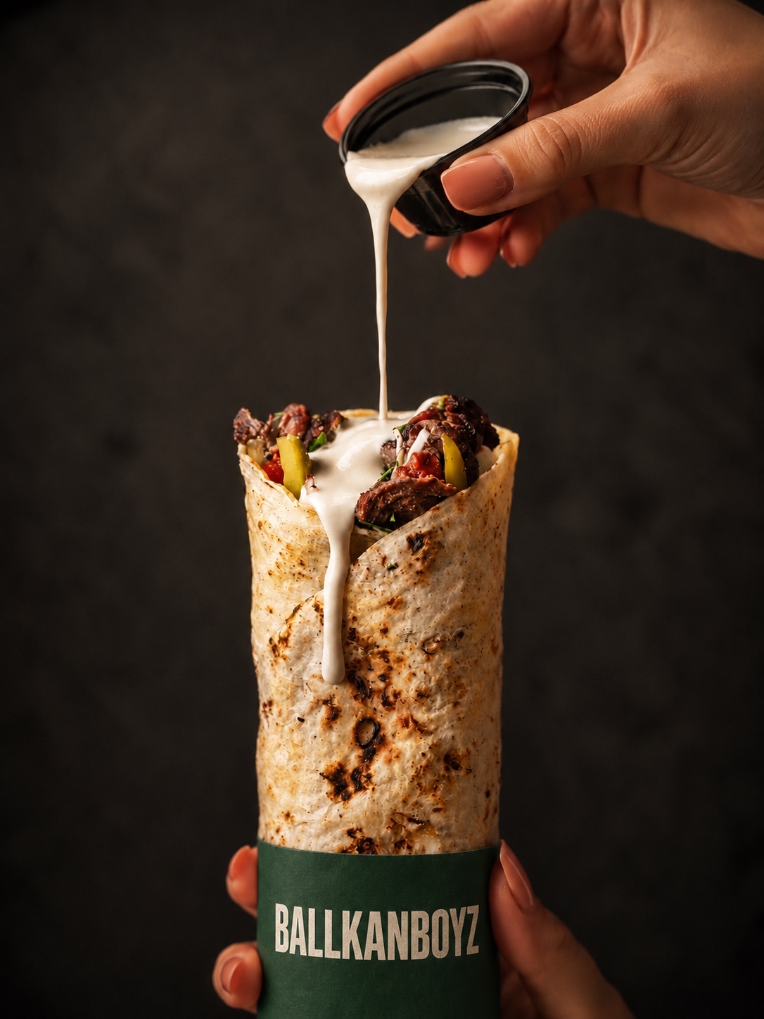 Green falafel wrap